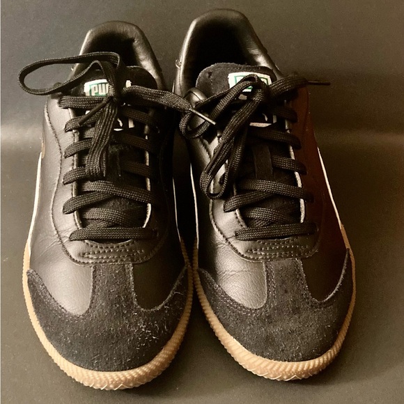 PUMA King 21 IT Black Leather Shoes SZ 7 Samba Style Indoor Futbol Dua Lipa - Picture 5 of 12